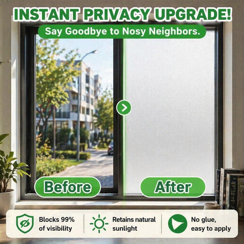 Home Bathroom Window - Матовая самоклеящаяся пленка для окон с