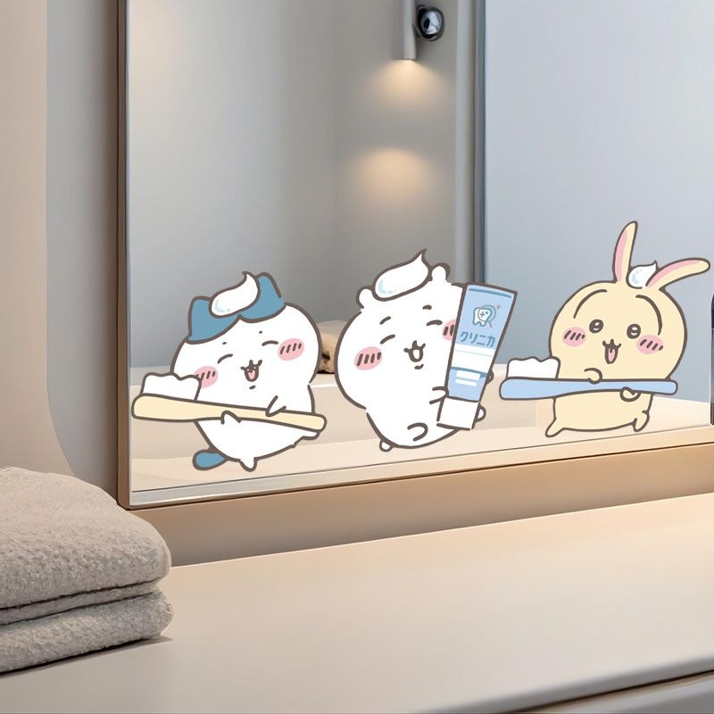 Home Bathroom Model - Горячая новинка: Наклейки-зеркала Chiikawa с сильным