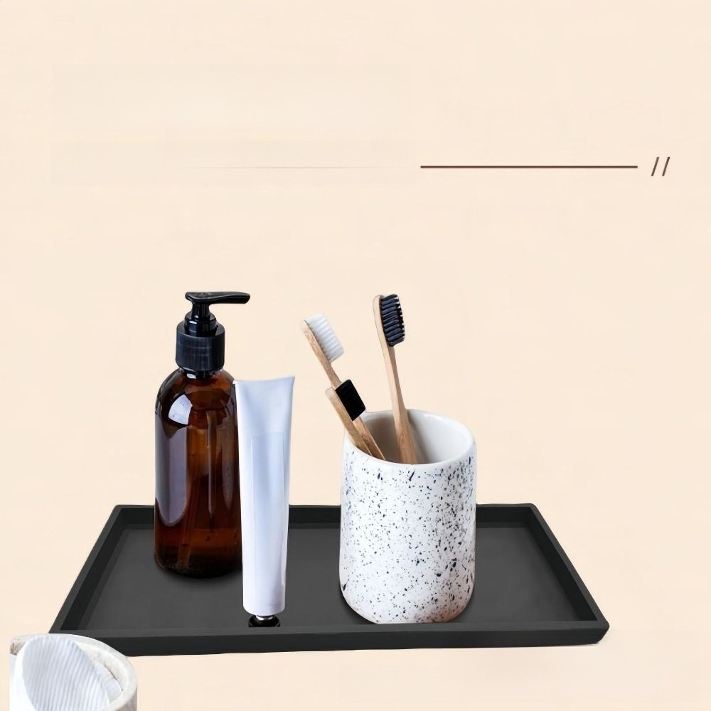 Zara Home Bathroom Tray - Утолщенный прямоугольный силиконовый поддон для ванной