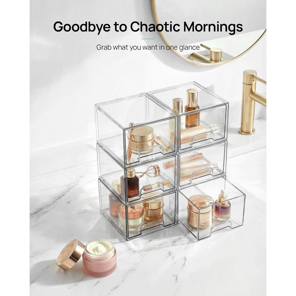 Home Goods Bathroom Storage - Маленькие прозрачные штабелируемые ящики для хранения,