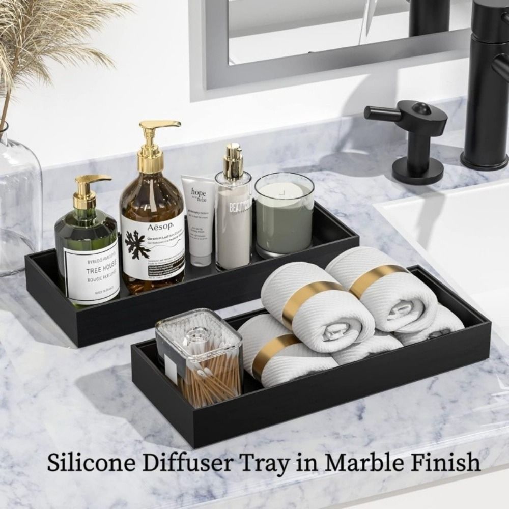 Zara Home Bathroom Tray - Утолщенный прямоугольный силиконовый поддон для ванной