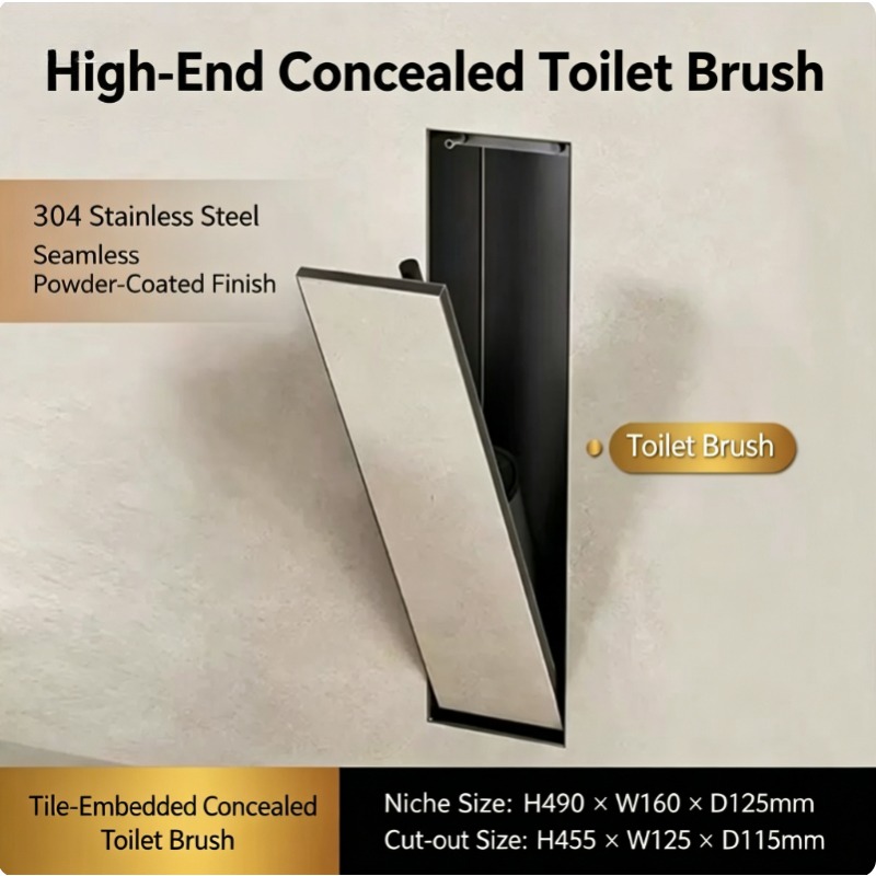 Toilet Brush Holder - Скрытый держатель для туалетной щетки +
