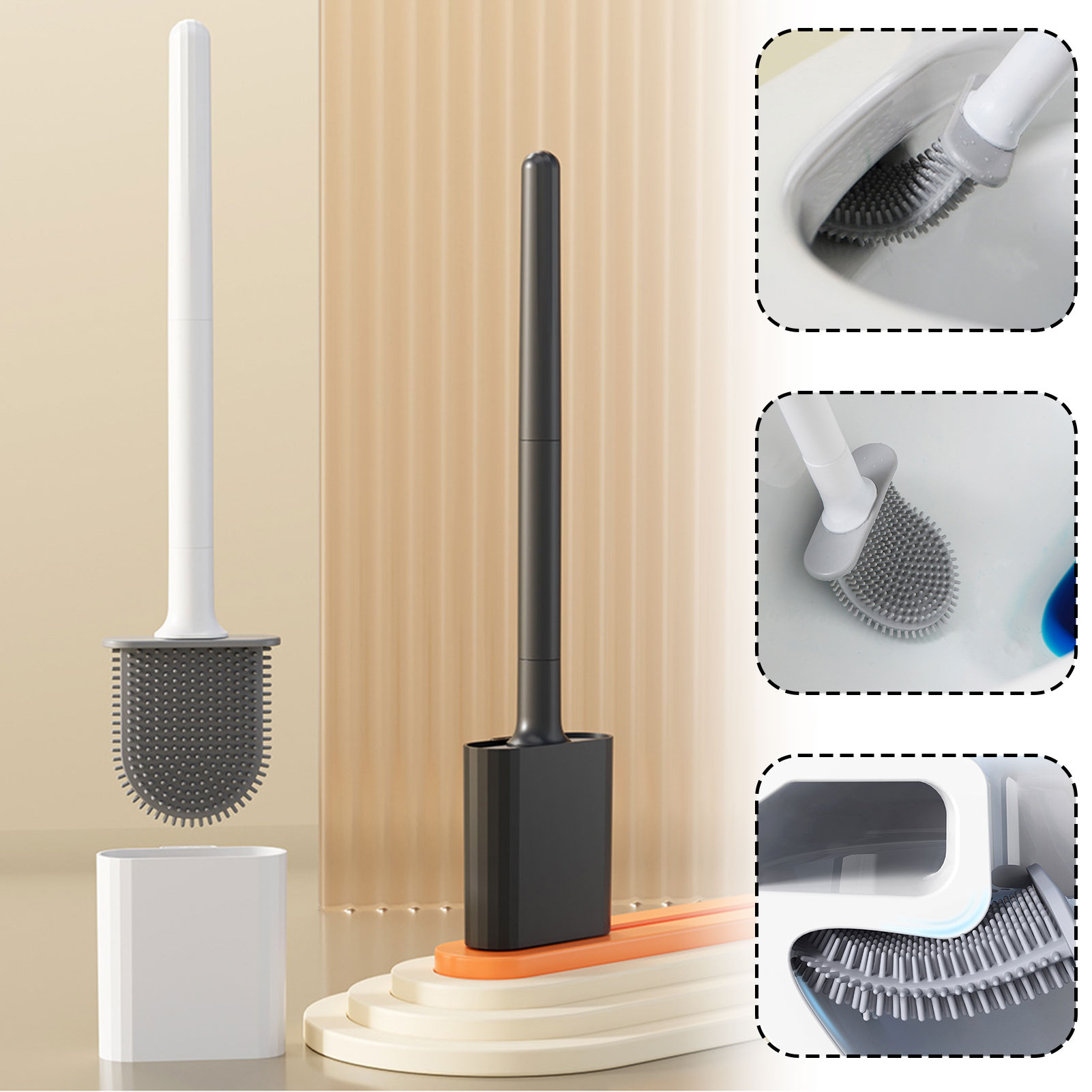 Toilet Brush Holder - Силиконовая щетка для унитаза с держателем,