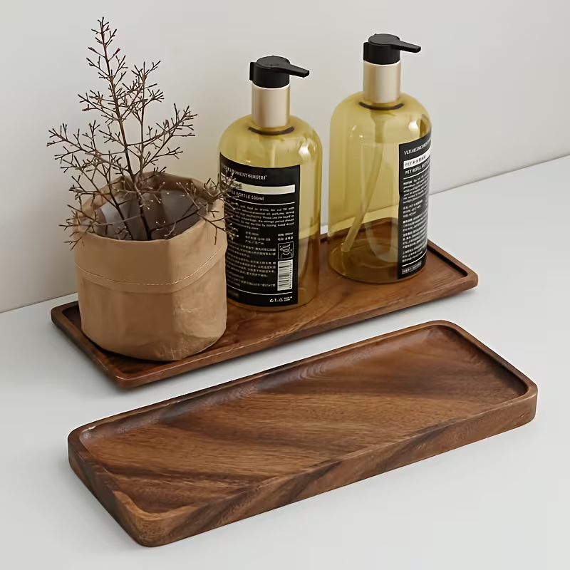 Zara Home Bathroom Tray - Деревянный прямоугольный поднос для фруктов, закусок