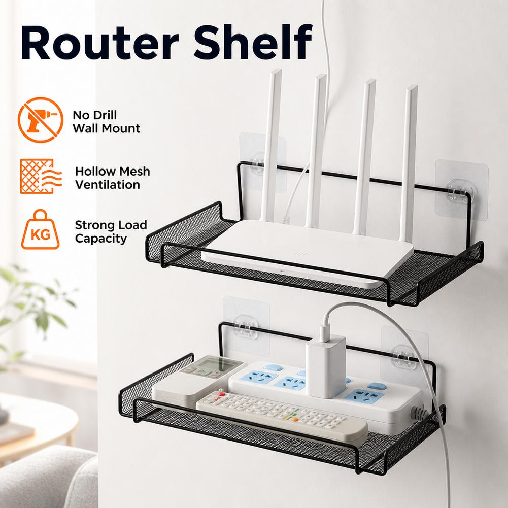 Home Bathroom Shelf - Настенная полка для роутера из нержавеющей