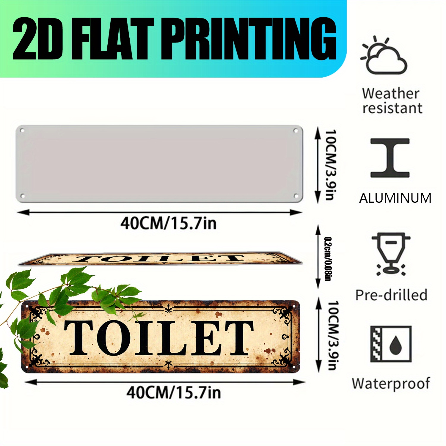2D плоская винтажная алюминиев – обзор и цена Home Bathroom Wall Decor