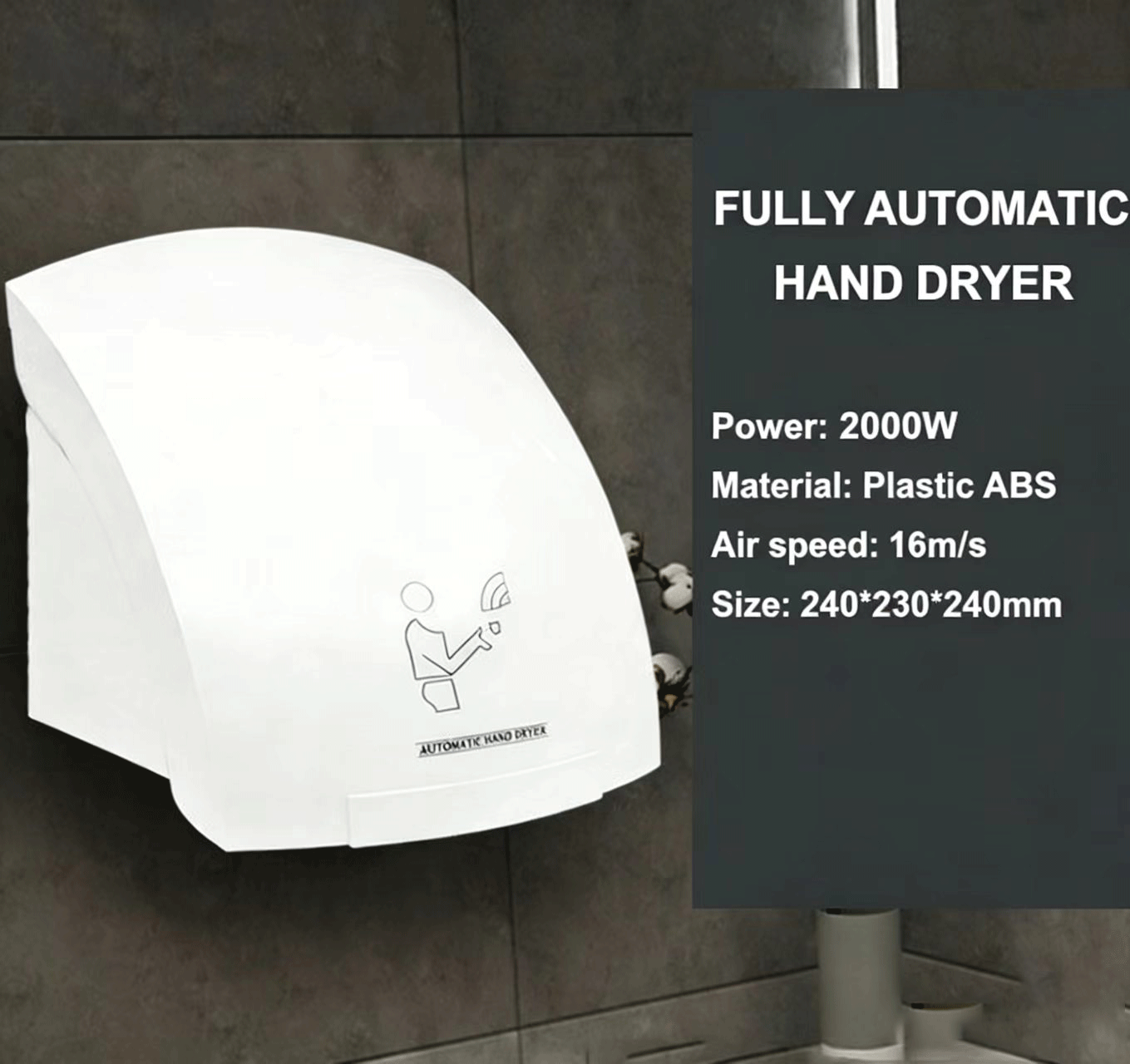 Электрическая сушилка для рук  – обзор и цена Home Bathroom Hand Dryer