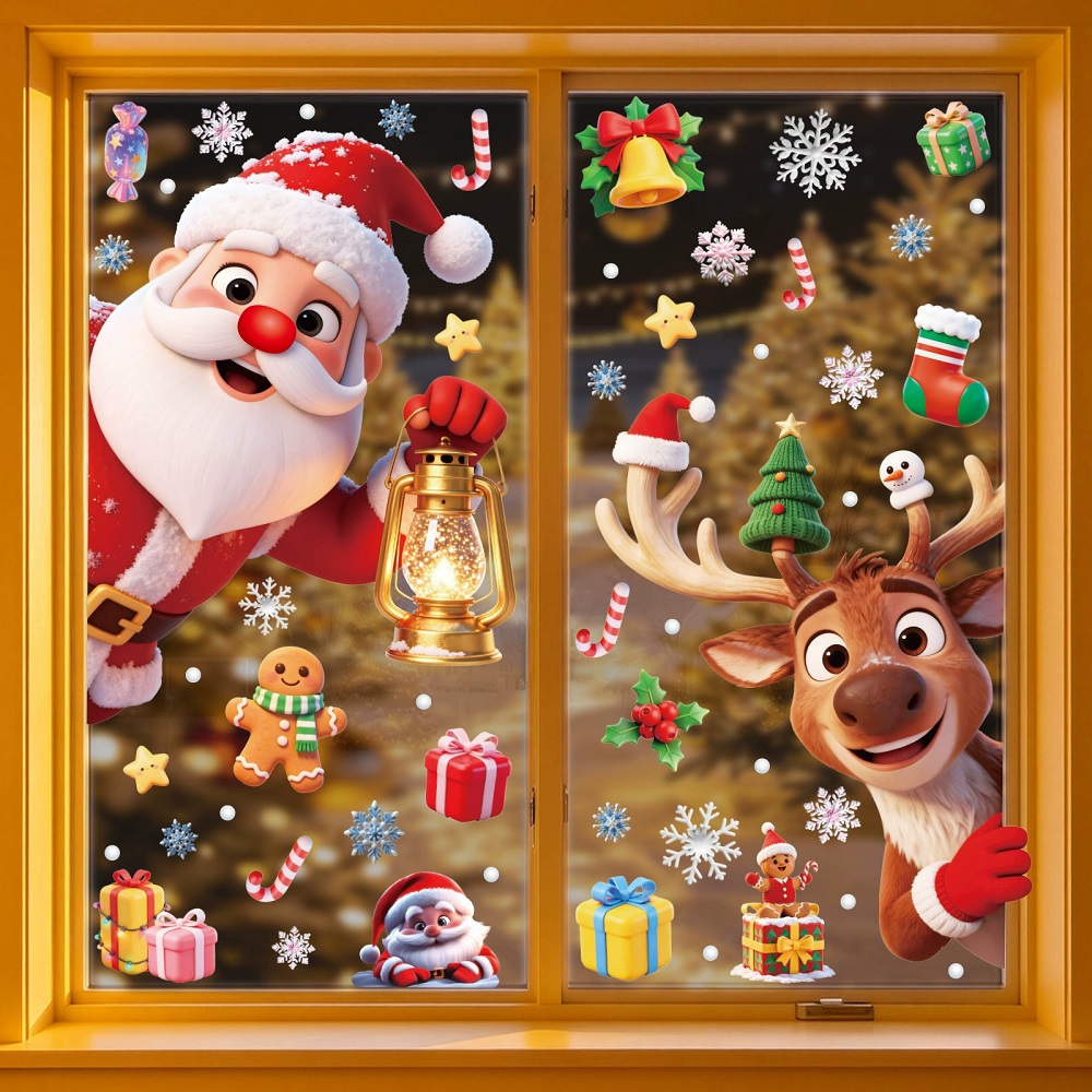 Новогодние наклейки на окна с  – обзор и цена Home Bathroom Window