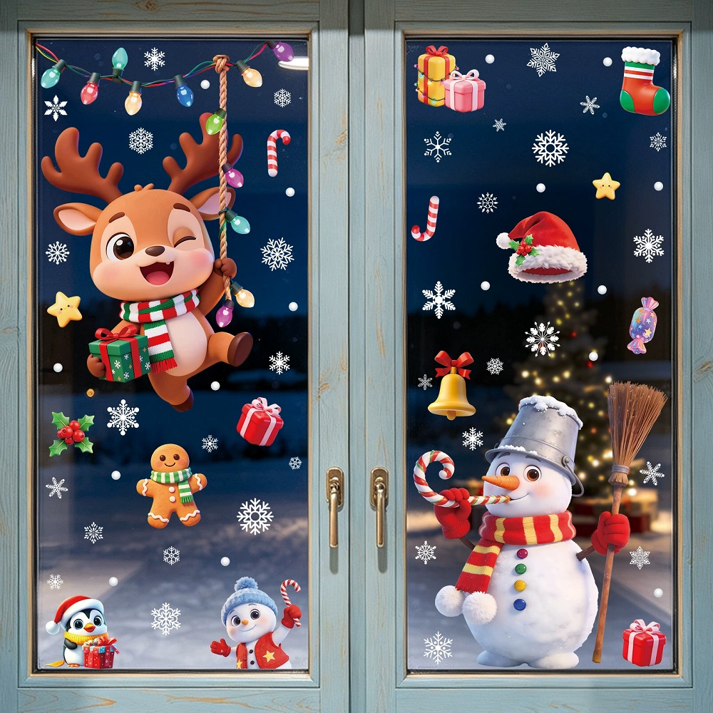 Новогодние наклейки на окна с  – обзор и цена Home Bathroom Window