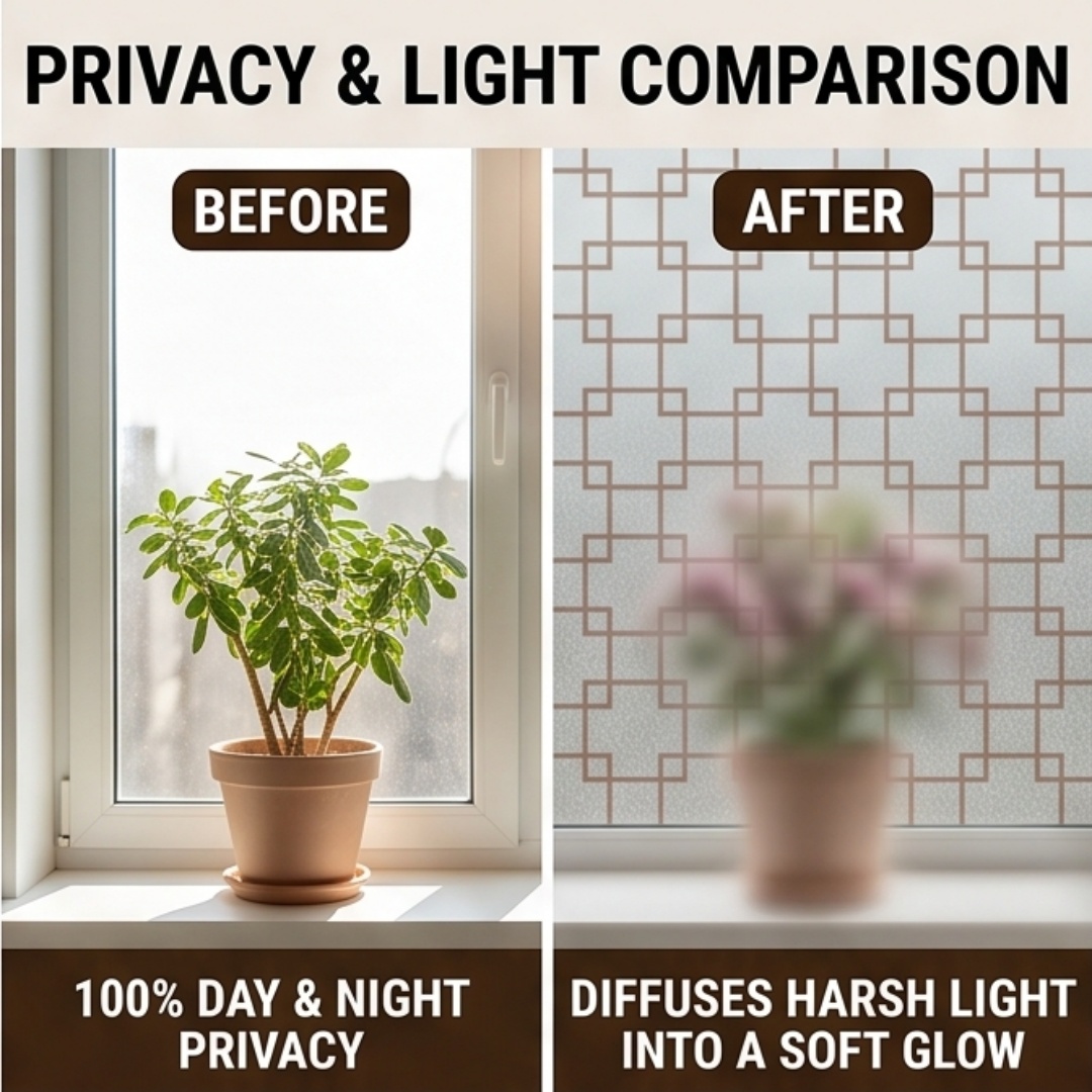 Самоклеящаяся матовая оконная  – обзор и цена Home Bathroom Window
