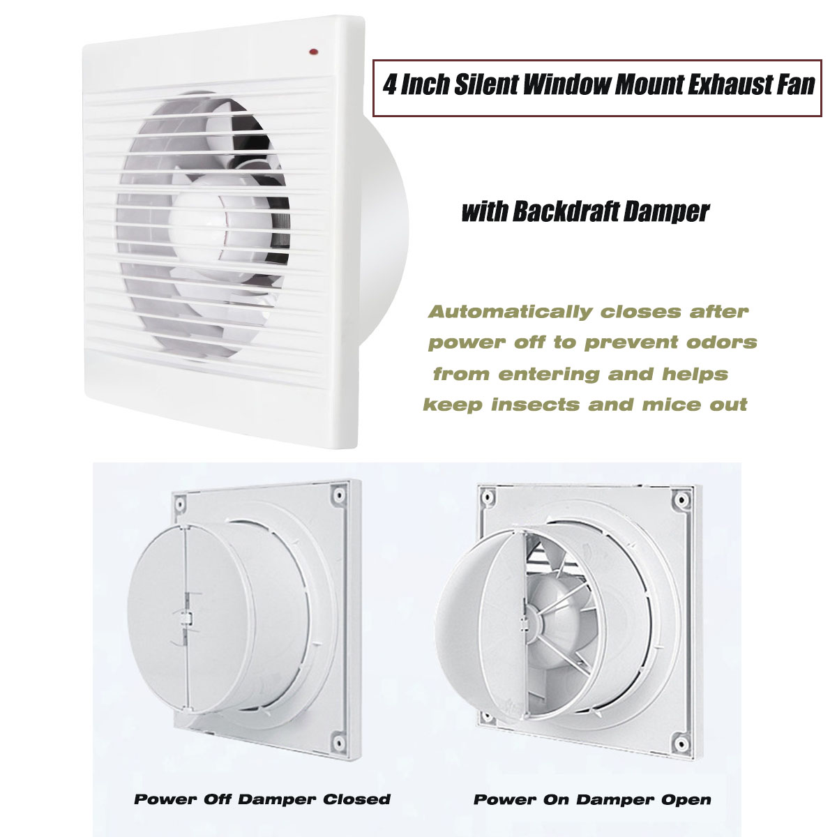 4-дюймовый бесшумный вытяжной  – обзор и цена Home Bathroom Vent