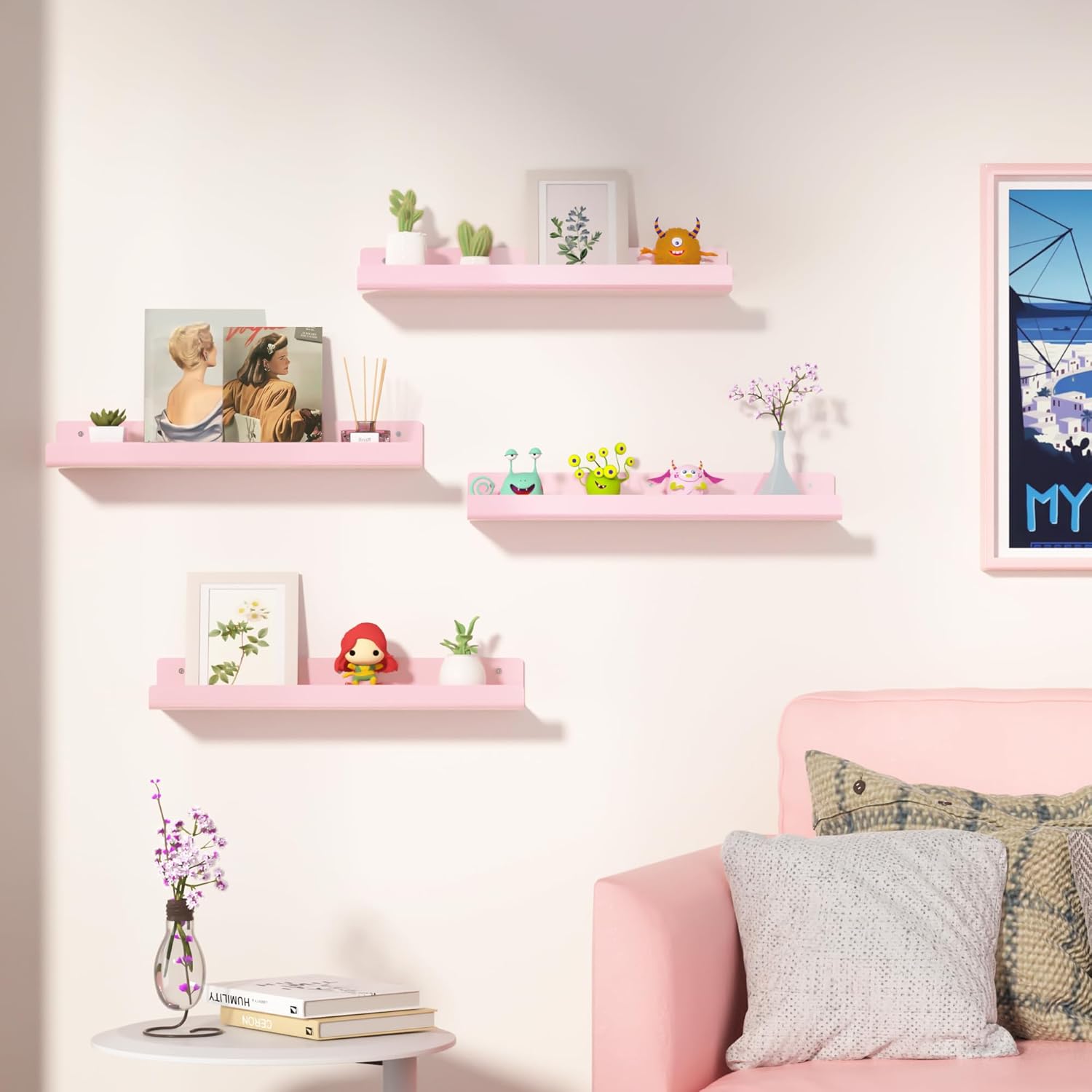 Набор из 4 розовых акриловых н – обзор и цена Home Bathroom Shelf