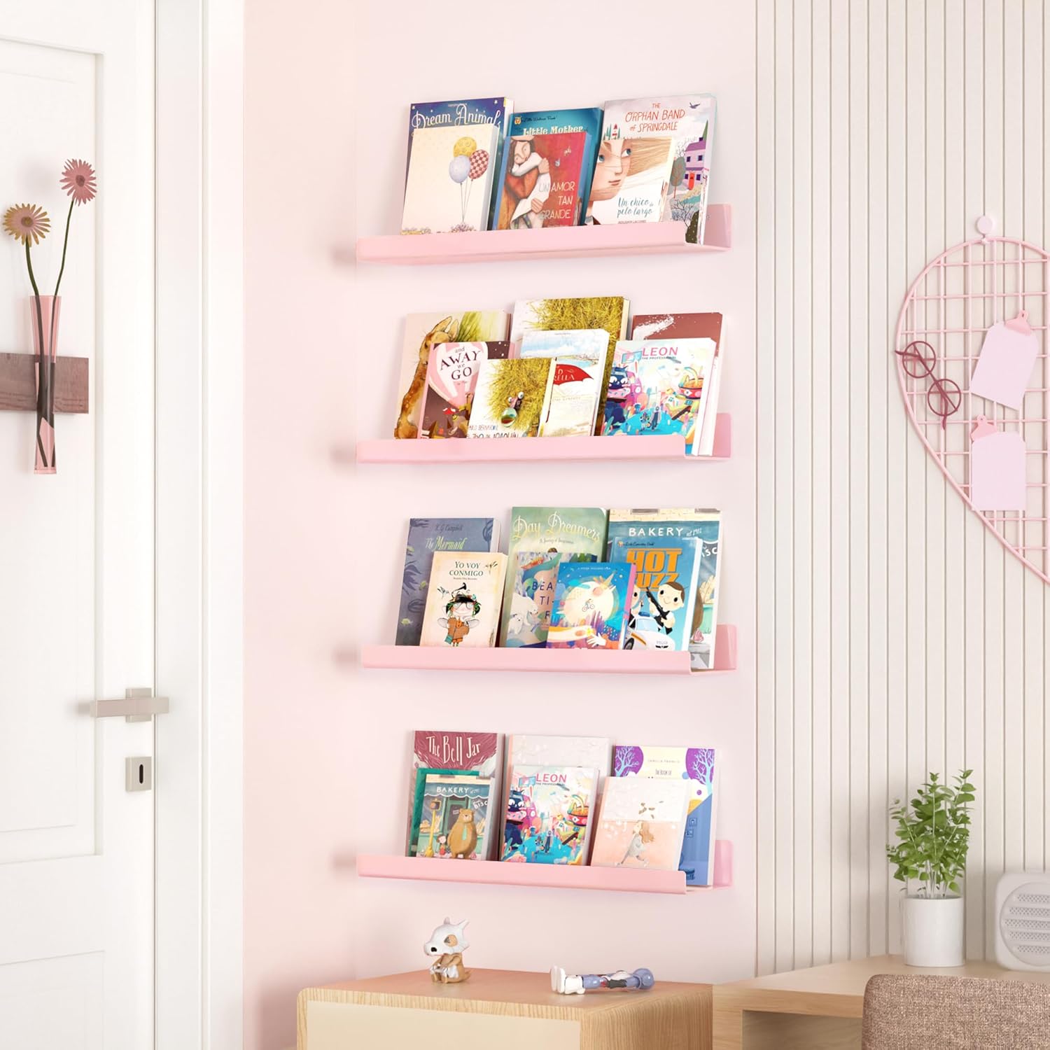 Набор из 4 розовых акриловых н – обзор и цена Home Bathroom Shelf